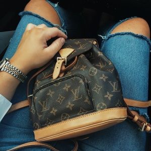 LOUIS VUITTON Vintage Monogram Mini Montsouris Brown Canvas and Leather Backpack